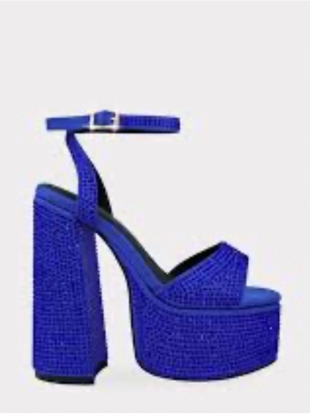 Platform High Heel Platforms in Electric Blue with Rhinestones NWT